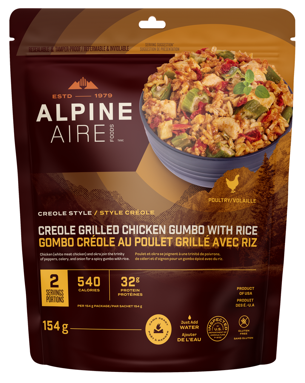 Gumbo créole de poulet grillé au riz