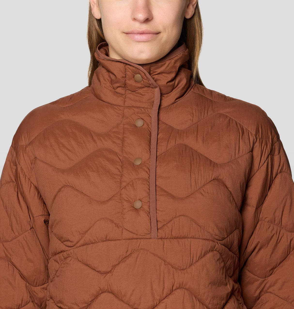 Manteau matelassé Seek Out Snap Neck Pullover - Femme