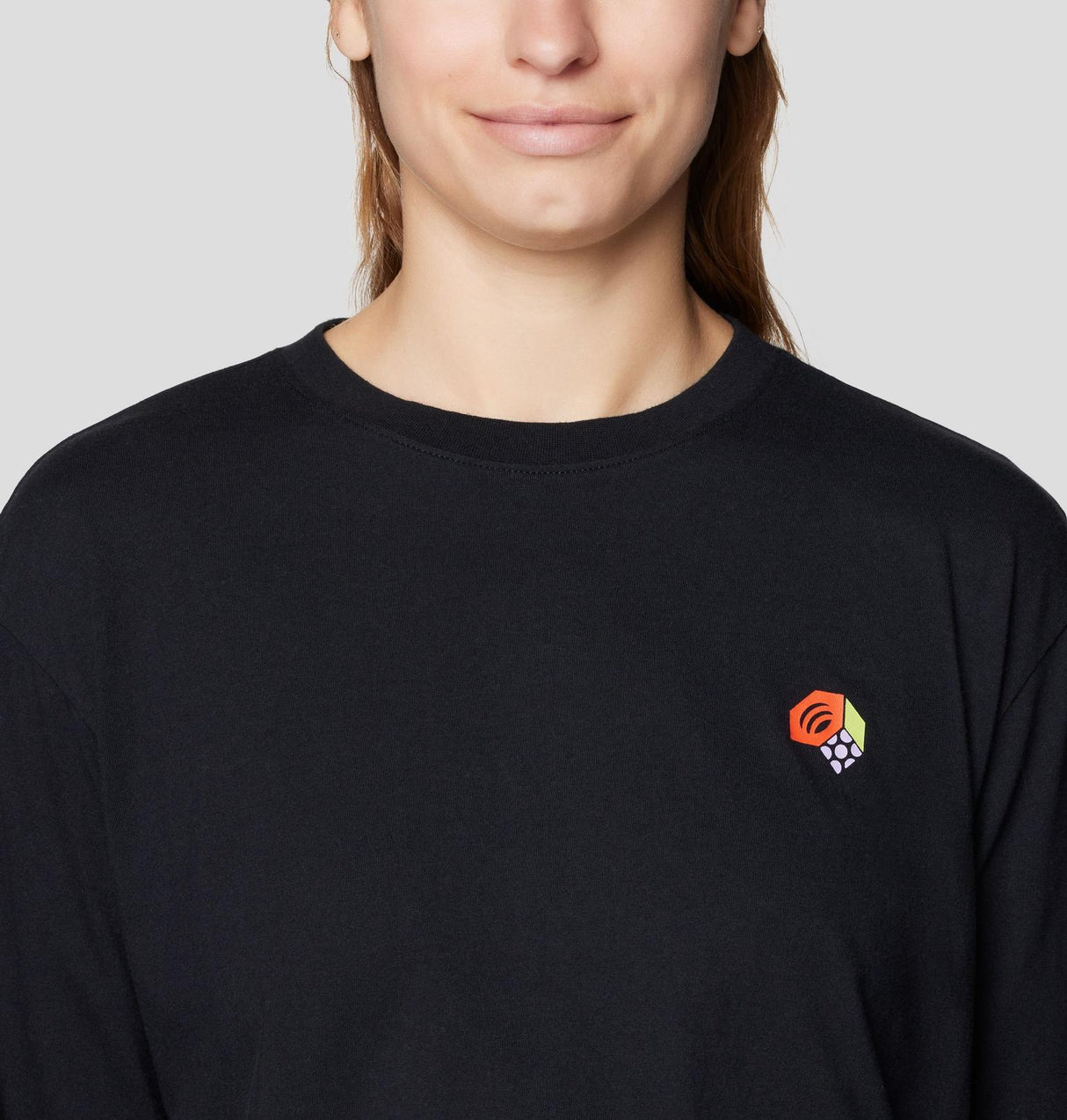 Chandail manches longues Tri-Color Logo Crop - Femme
