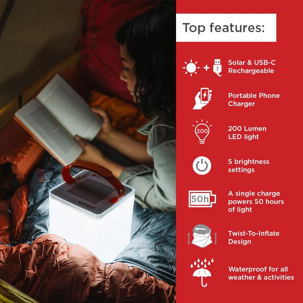 Lanterne solaire LuminAID Max avec chargeur de téléphone