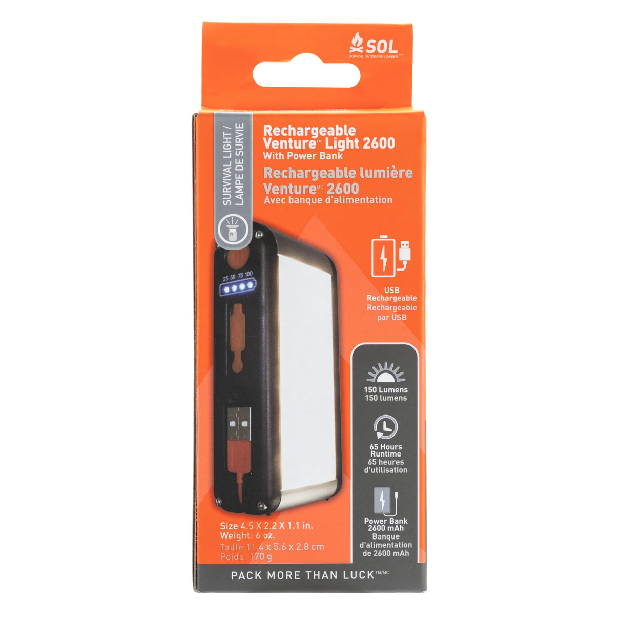 Lampe Rechargeable Venture 2600 With Power Bank