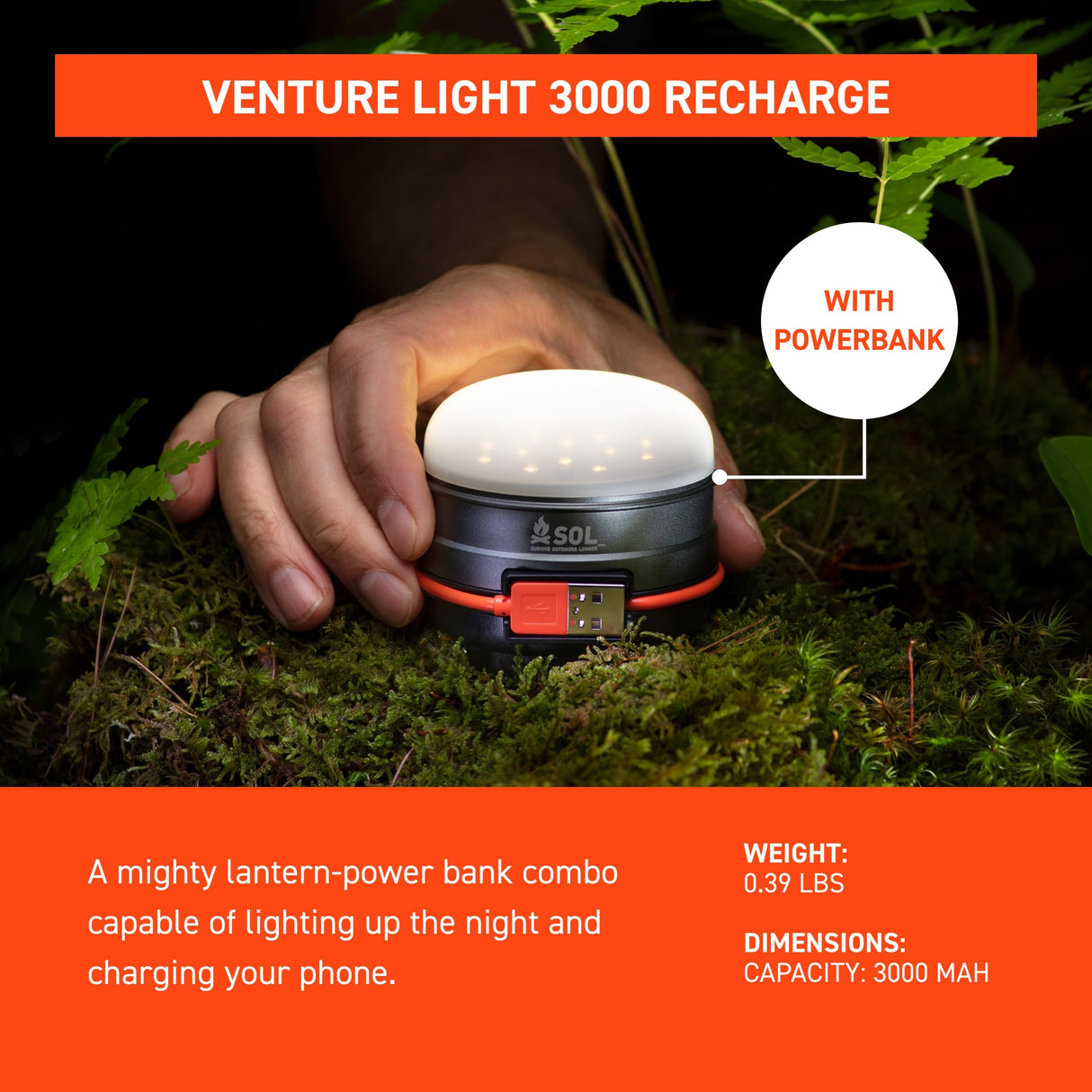 Lampe Rechargeable Venture 3000 With Power Bank