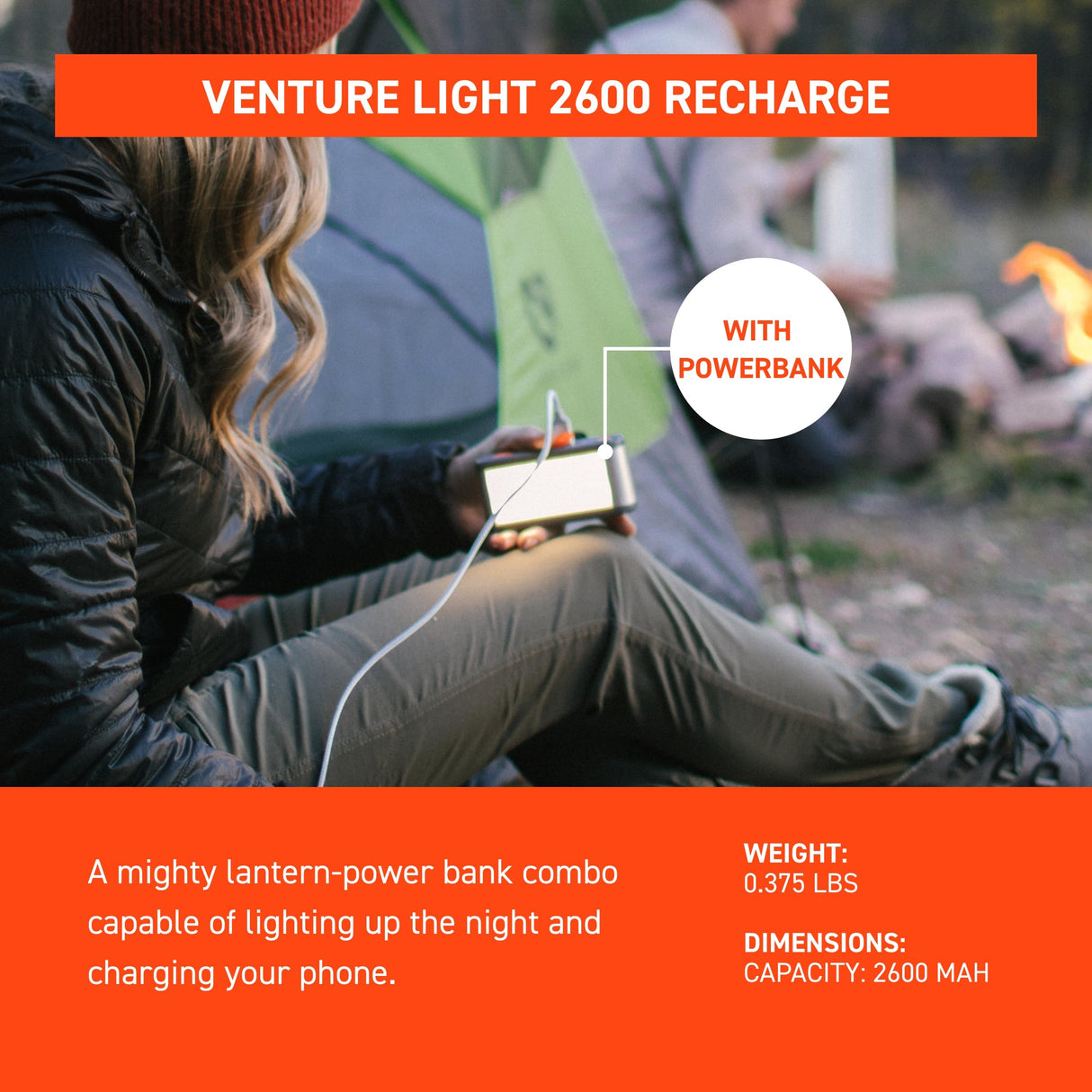 Lampe Rechargeable Venture 2600 With Power Bank