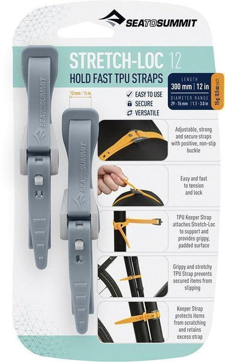 Stretch-Loc Tpu Straps 12" x 1/2" (2 Packs)