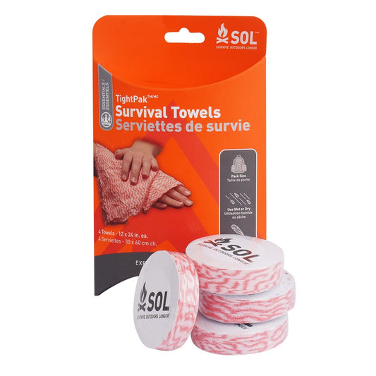 Tight Pack Survival Towel-4Pk